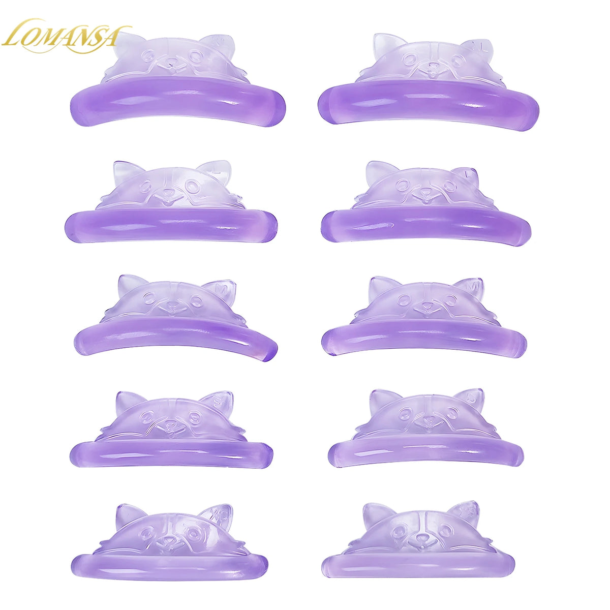 Lomansa 5 Pairs C Curl Silicone Eyelash Perm Pads Sticky Lashes Rod Shield Lifting 3D Eyelash Curler Accessories Makeup Tool