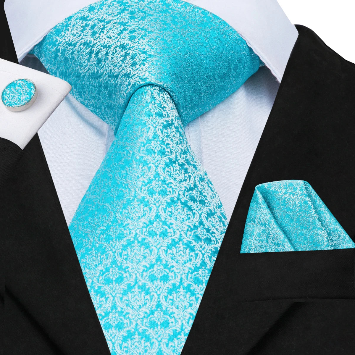 Men's Blue Cufflinks Cufflinks Set with Ties