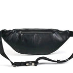 Big Size Leather Chest Bag Waist Pouch Real Cowhide Crossbody - VacationGrabs