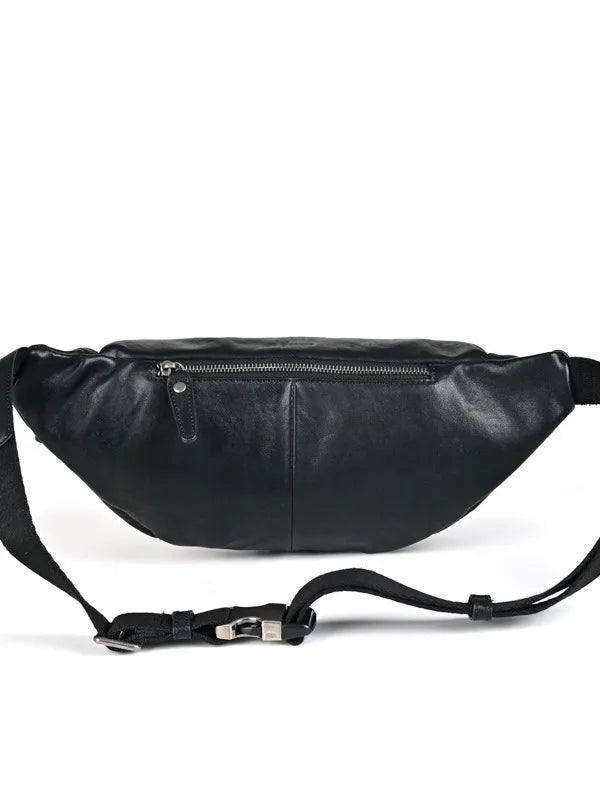 Genuine Leather Chest Sling Bag for Men – Vintage Style