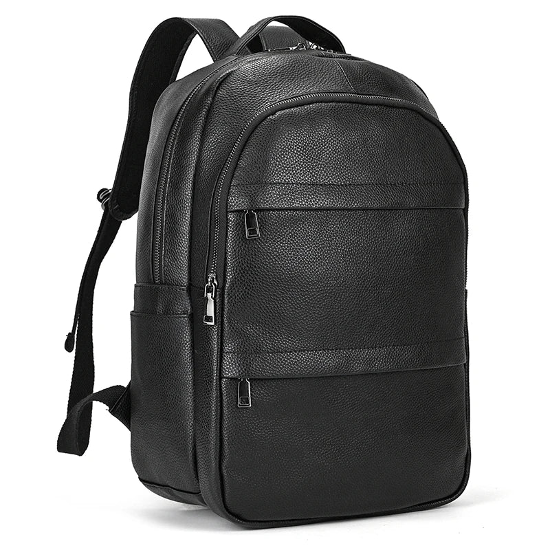 Sac à dos en cuir de luxe 15,6" pour homme, sac à dos de voyage pour ordinateur portable