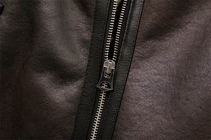 Women's Faux Shearling Vintage Jacket with Belt - VacationGrabs