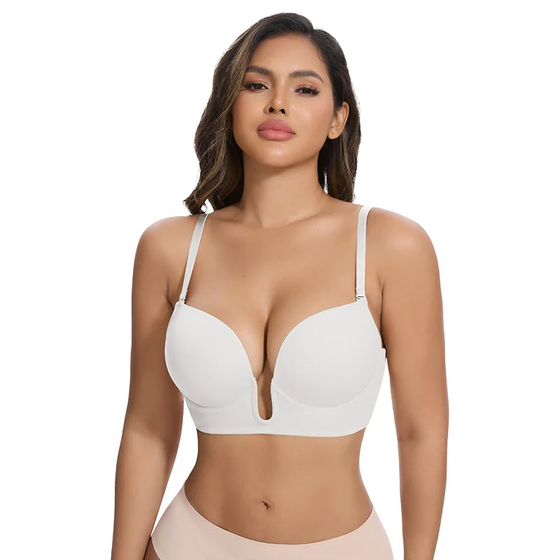 Deep V Push-Up Bralette – Backless Invisible Lingerie