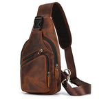 Leather Single Shoulder Sling Bag Chest Bags For Men