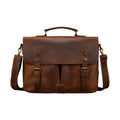 Cowhide Leather Briefcase – A4 Document & Laptop Shoulder Bag - VacationGrabs