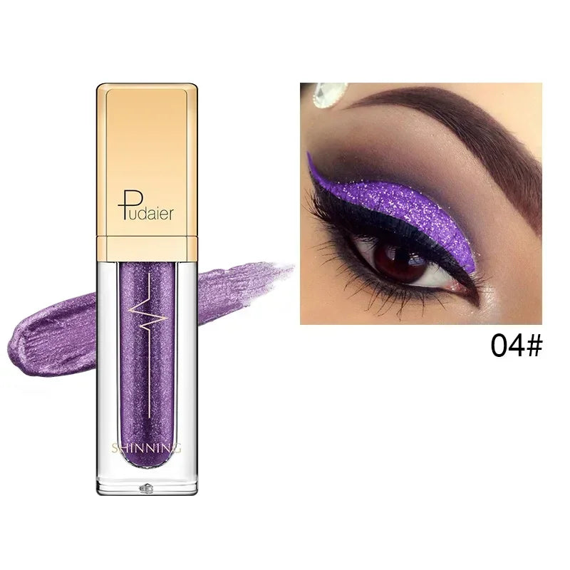 Pink Liquid Glitter Eyeshadow 18 Colors Waterproof Shimmer