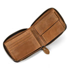 Vintage Fashion Card Holder Zipper Coin Purse Crazy Horse Leather Slim - VacationGrabs