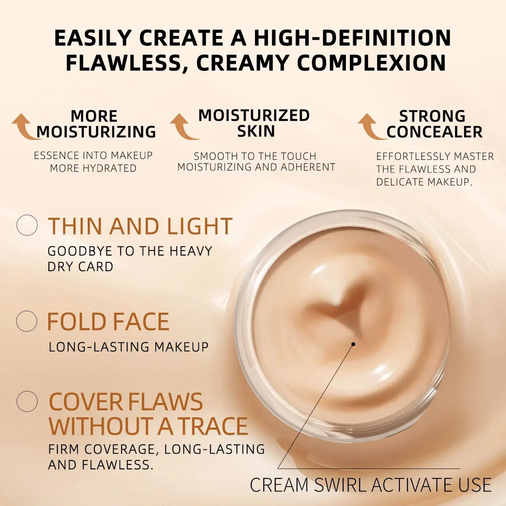 Waterproof Foundation Cream, Long-Lasting BB & CC Coverage