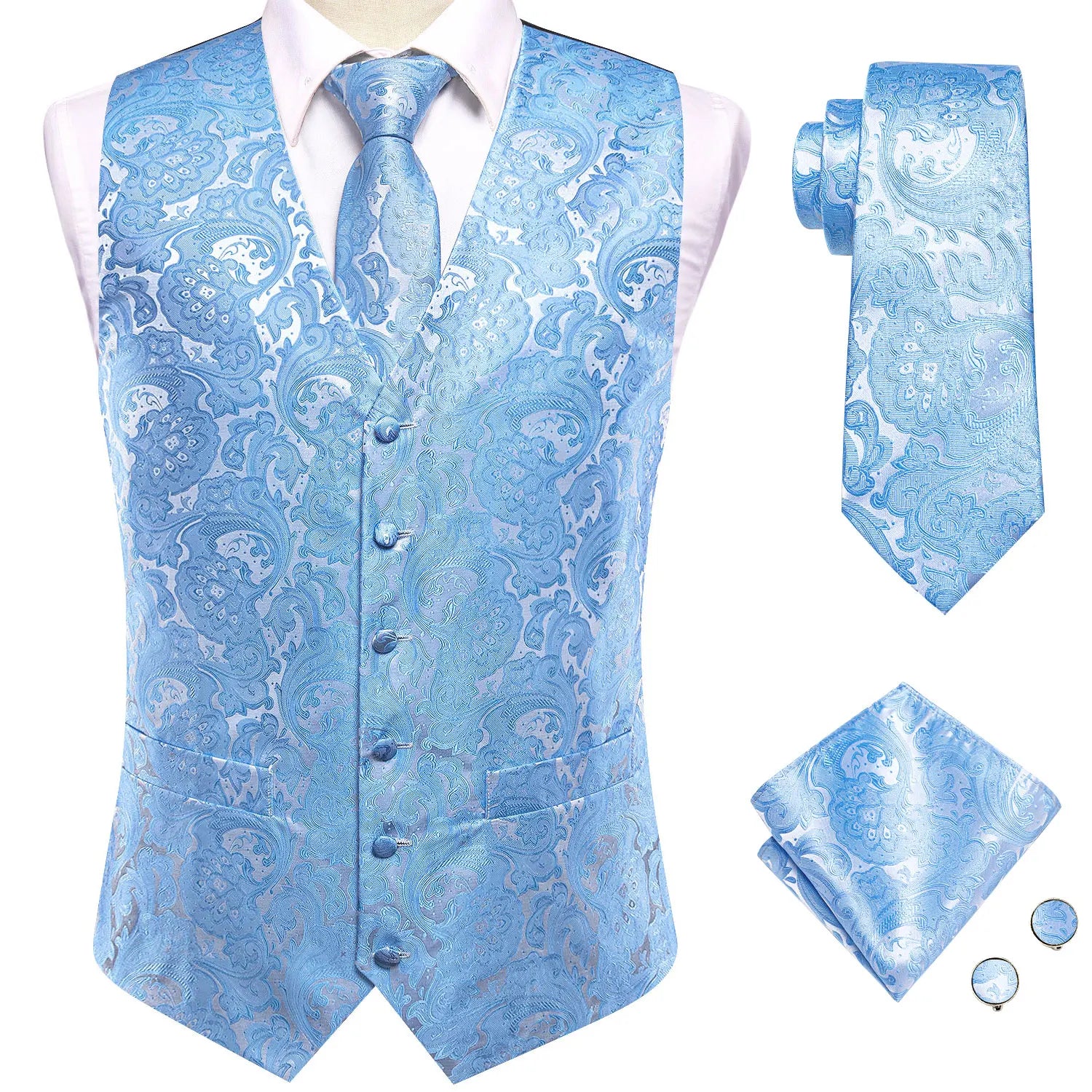 Elegant Floral Necktie How to Tie Set for Men