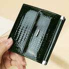 Retro Fashion Alligator Pattern Cowhide Leather Women’s Short Clutch Purse - VacationGrabs