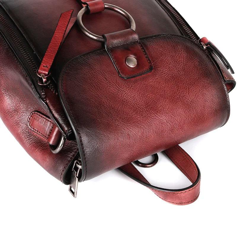 Luggage & Bags - Backpacks Retro Design Womens High Quality Leather Backpack Daypack Genuine Leather Rucksack
