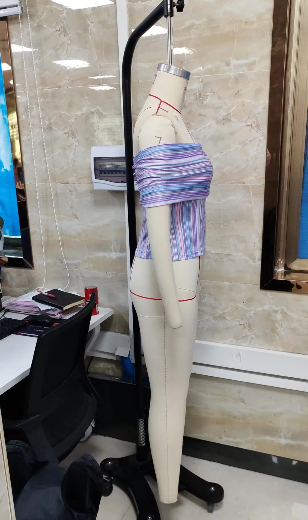 VacationGrabs Women Multicolor Striped Off-Shoulder Slim Fit Crop Top Summer Wrap Style Neckline Bandeau Backless Shirts Streetwear