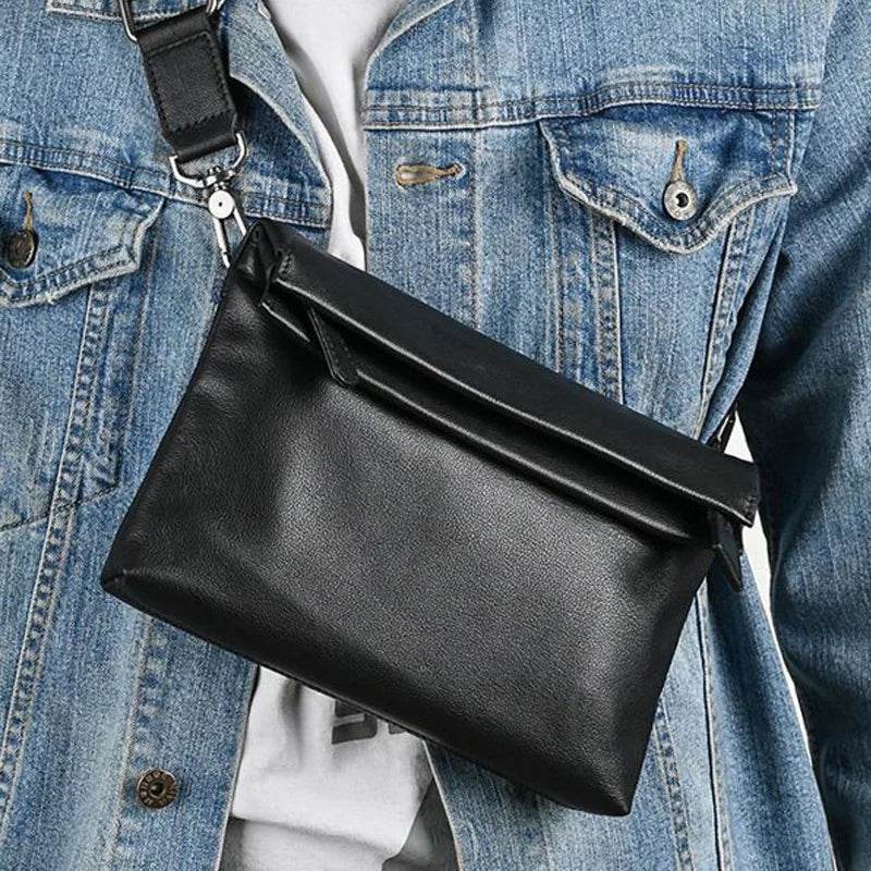 Men’s Small Crossbody Leather Bag for Phone Soft Cowskin - VacationGrabs