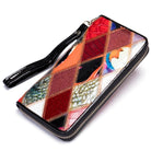 Women’s Cowhide Patchwork Clutch Bag Ethnic Style Genuine Leather Purse - VacationGrabs