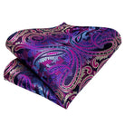 Purple Paisley Silk Tie Set for Men - VacationGrabs