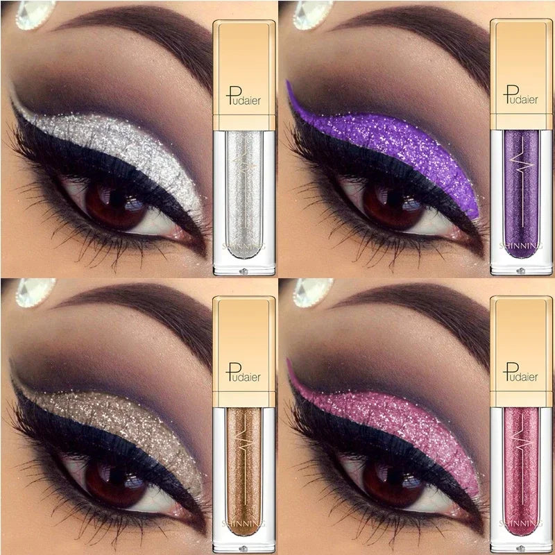 Pink Liquid Glitter Eyeshadow 18 Colors Waterproof Shimmer