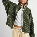 Women's Fuzzy Fleece Sherpa Cardigan – Heart Dot Print