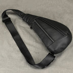 Men's Genuine Leather Chest Sling Bag – Coffee Brown