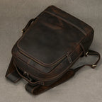 15.6" Laptop Leather Backpack for Men Vintage Business