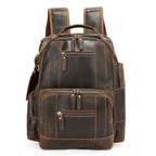 Retro Genuine Leather Double-Shoulder Backpack - European Retro Style