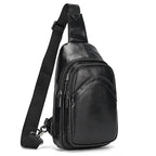 Men's Genuine Leather Sling Bag – Soft Cowhide Crossbody