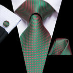 Dark Green Three Piece Ties - Patterned and Textured Designs