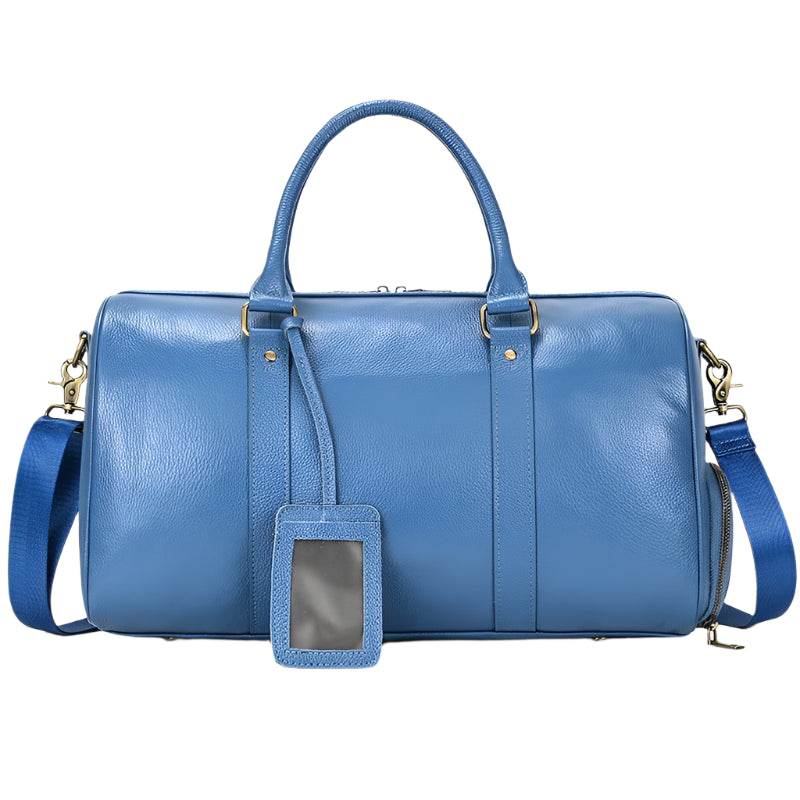 Natural Cowskin Waterproof Men’s Leather Weekend Overnight Bag - VacationGrabs