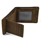 Vintage Zipper Leather Trifold Wallet Men & Women Luxury Design - VacationGrabs