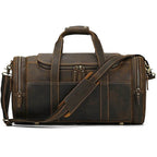 Genuine Leather Men’s Travel Bag Cowhide Shoulder Hand Luggage - VacationGrabs