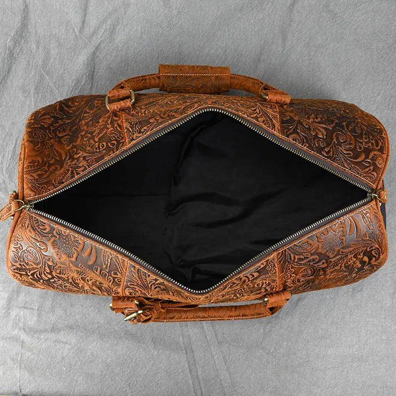 Duffel Bag for Men Crazy Horse Leather - VacationGrabs