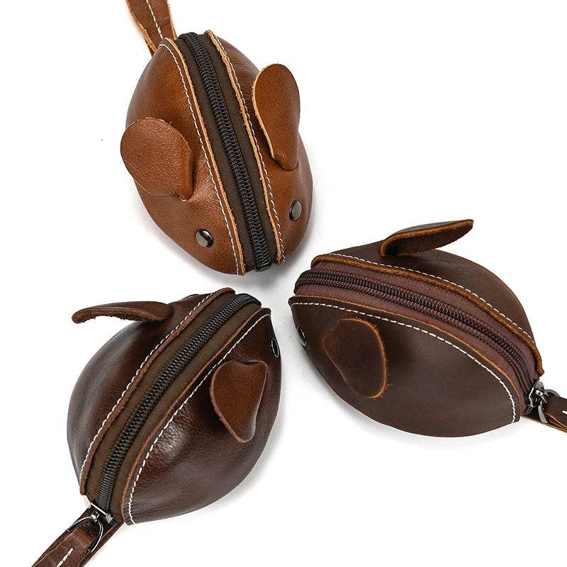 Cute Coin Purse Genuine Leather Small Wallet for Coins, Cards, & Earphones - VacationGrabs
