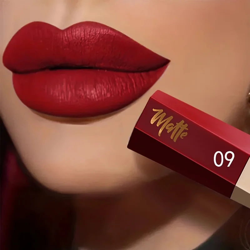 Matte lipstick MAC, deep red color, perfect for bold looks