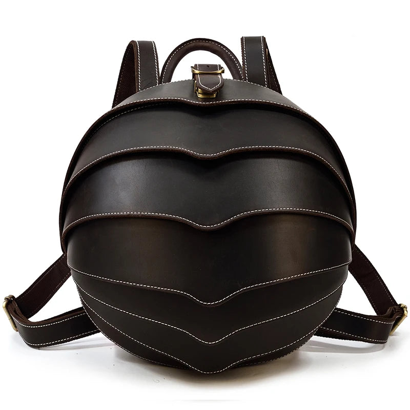 Mochila de cuero vintage para portátil de 15,6" tipo Crazy Horse para viaje