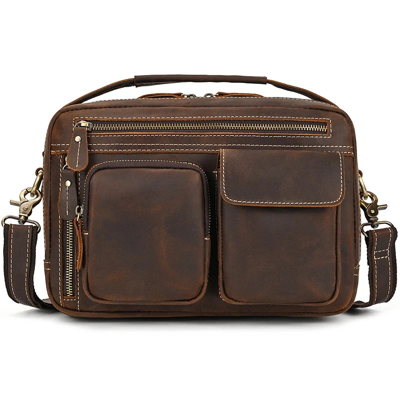Vintage Fashion Men's Shoulder Bag Genuine Leather Men Sling Bag