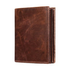 RFID Genuine Leather Travel Wallet Business Card Clip Short Purse Wallet - VacationGrabs