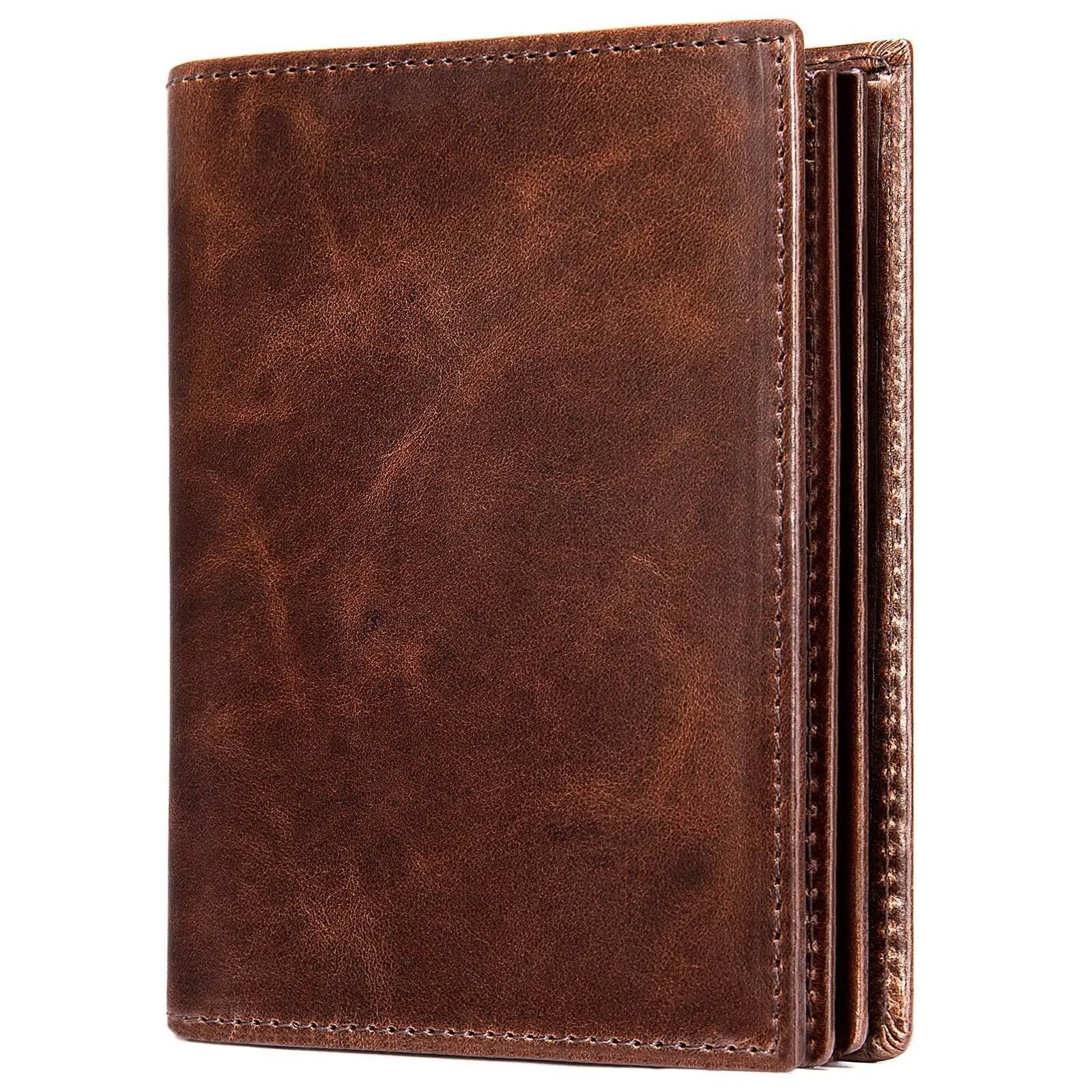 RFID Genuine Leather Travel Wallet Business Card Clip Short Purse Wallet - VacationGrabs