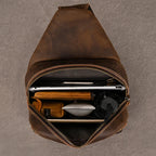 Men's Genuine Crazy Horse Leather Sling Bag – Chest Pack