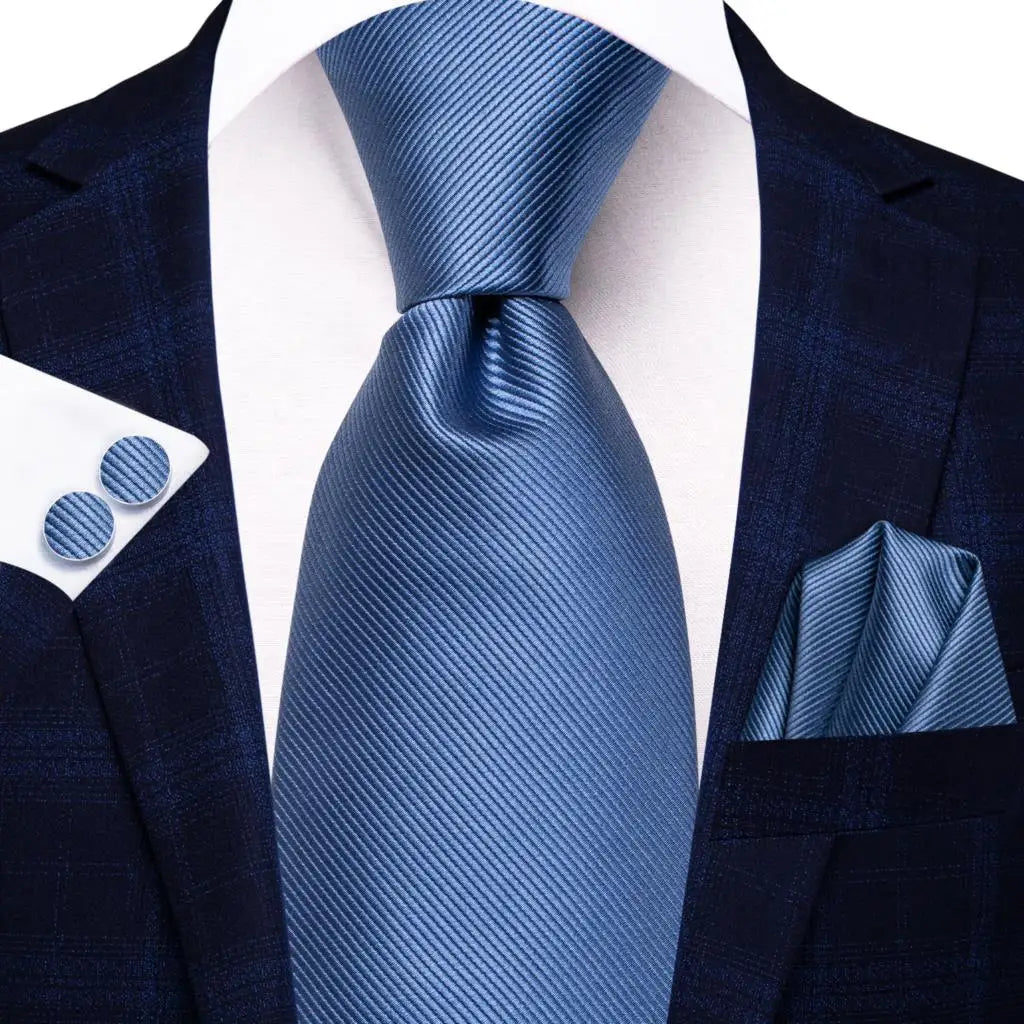 Men's Blue Cufflinks Cufflinks Set with Ties
