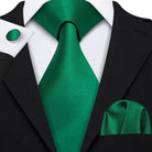 Green Silk Tie Set for Men: Multiple Shades Available - VacationGrabs