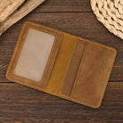 Men’s Simple Design Small Wallet Genuine Leather Short Purse - VacationGrabs
