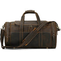 Genuine Leather Men’s Travel Bag Cowhide Shoulder Hand Luggage - VacationGrabs