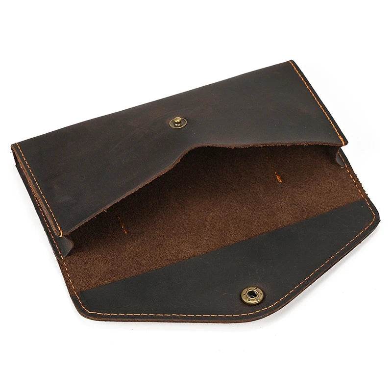 Genuine Leather Clutch Purse for Women & Men Retro Fashion Envelope Bag - VacationGrabs
