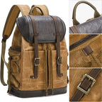Men's Waxed Canvas Rucksack Backpack with Laptop Sleeve