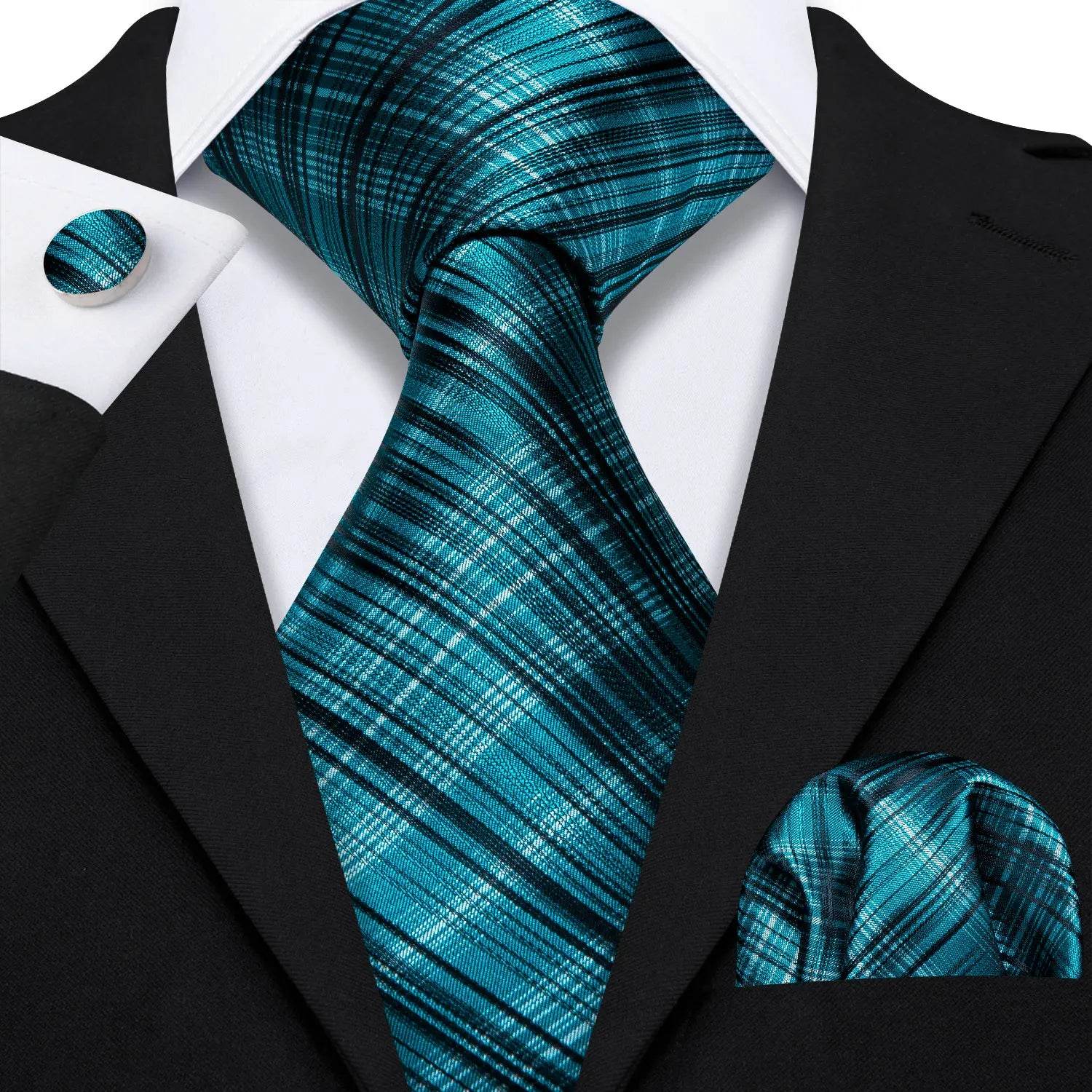 Green Silk Tie Set for Men: Multiple Shades Available - VacationGrabs