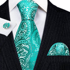 Green Silk Tie Set for Men: Multiple Shades Available - VacationGrabs