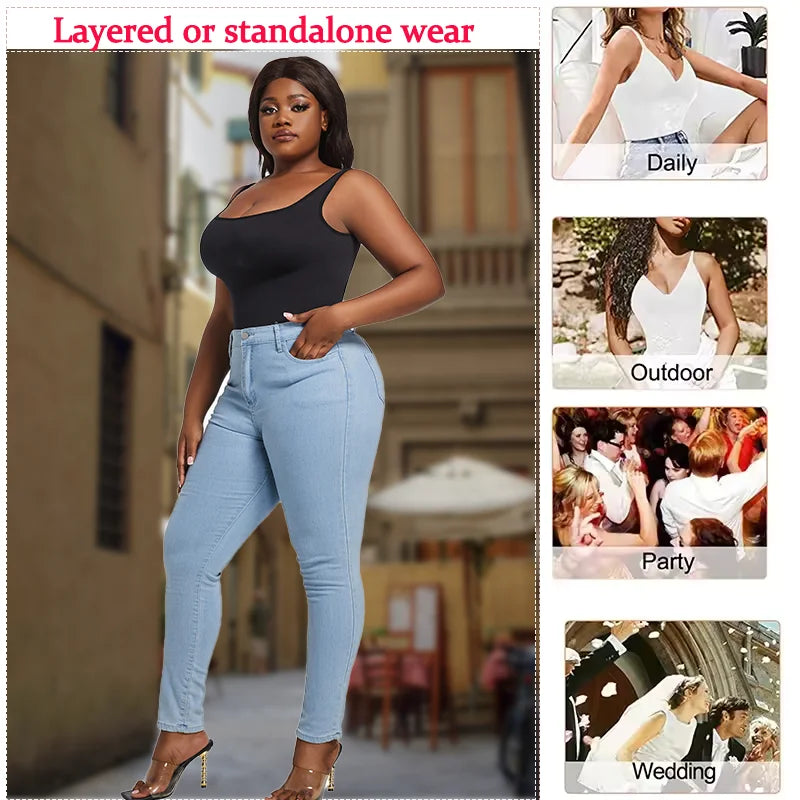 Plus Size Shapewear Bodysuit - Tummy Control Tank Top