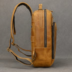 Luxury Real Cowskin Leather Travel Backpack for Men 17"