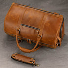 Custom Leather Travel Bag with Belt – Luxury Duffle with Shoe Pocket - VacationGrabs