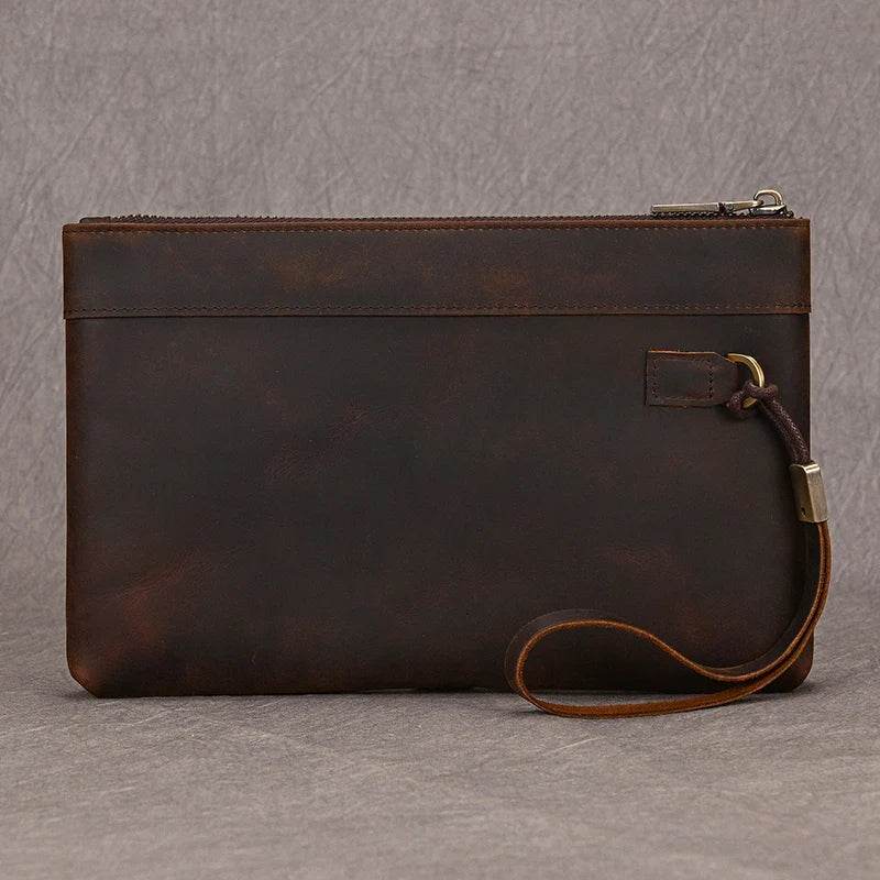 Fashion Genuine Leather Men’s Day Clutches 6-inch iPhone Wallet Cowskin Clutch - VacationGrabs