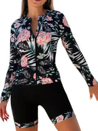 Long Sleeve Zipper Surfing Swimsuit Set